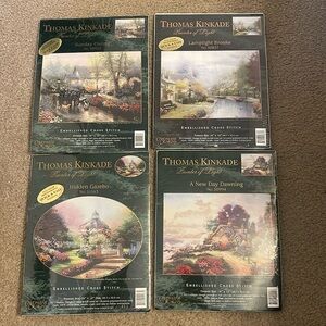 Thomas Kinkade Painter Of Light size 16X12 cross stitch patterns.
